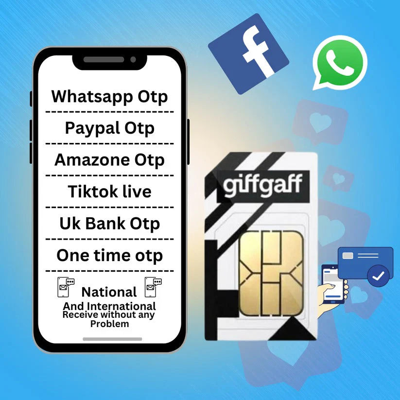 UK Sim for Tiktok Live| Pay pal | For Non PTA Phone & All Otps